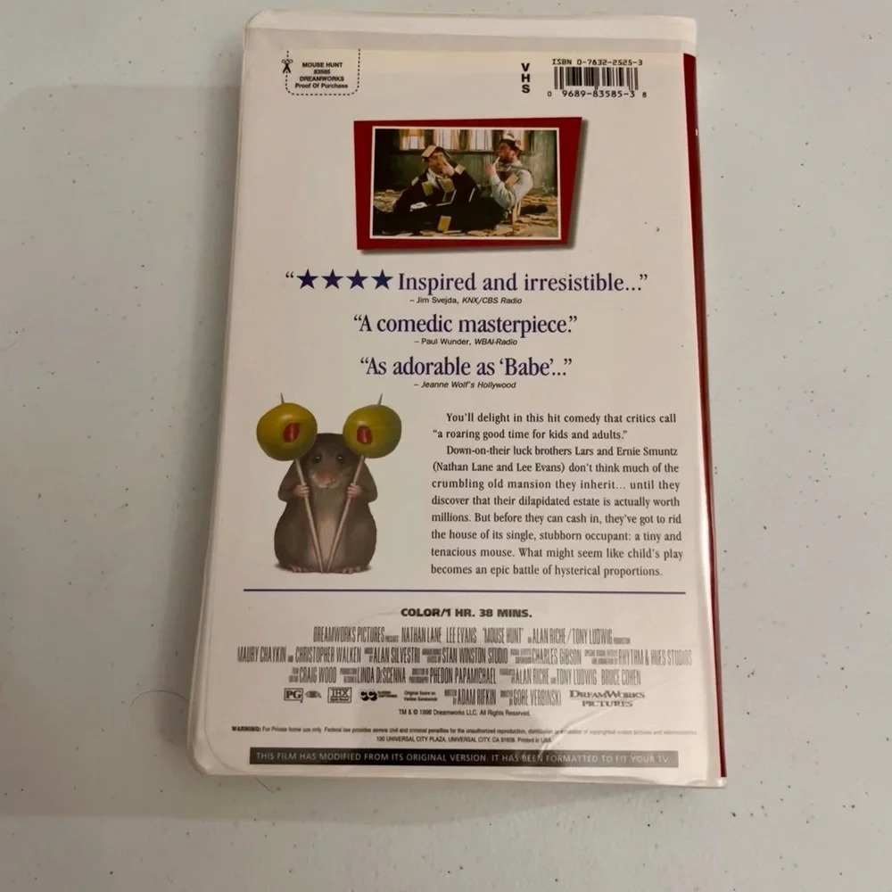 Dreamworks Mouse Hunt VHS Movie 83585